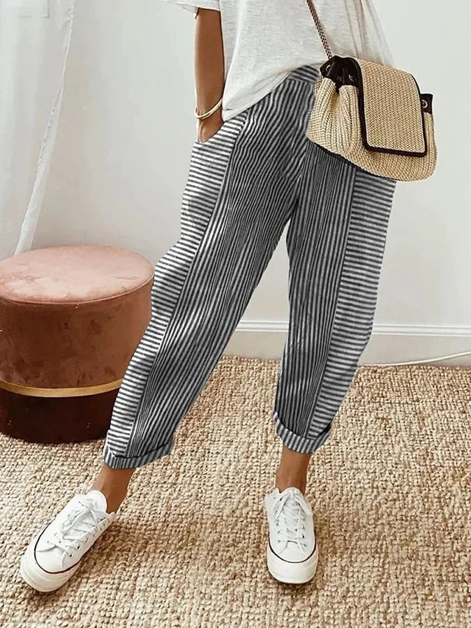 Gestreifte Baumwollhose von UrbanElegance