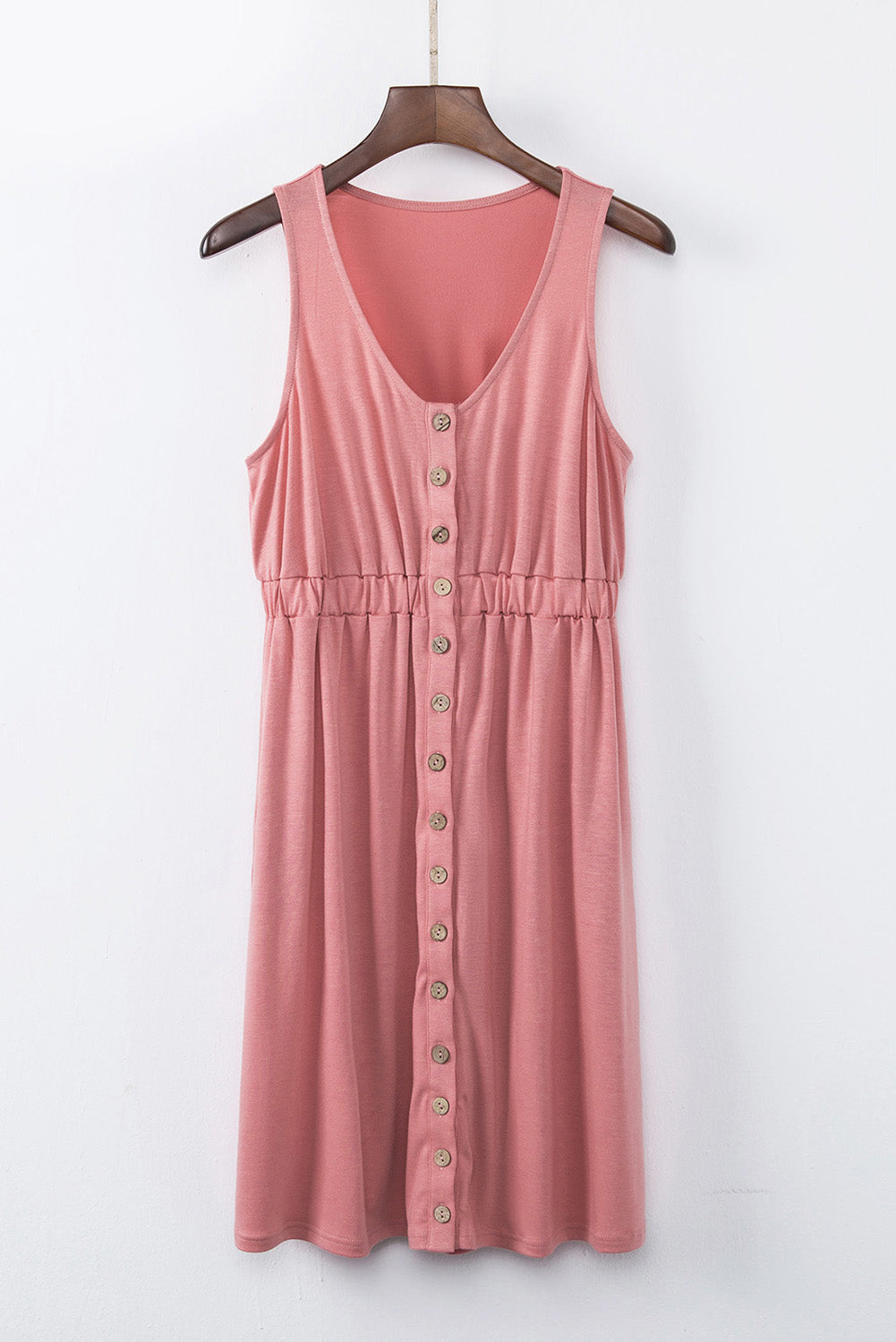 ZomerZin Mouwloze Knopen Mini Jurk