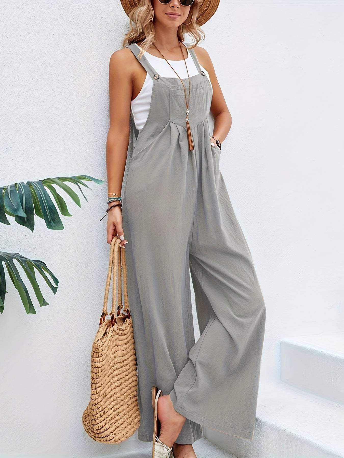 LUNA Mouwloze Boho Jumpsuit voor Zomerse Stijl