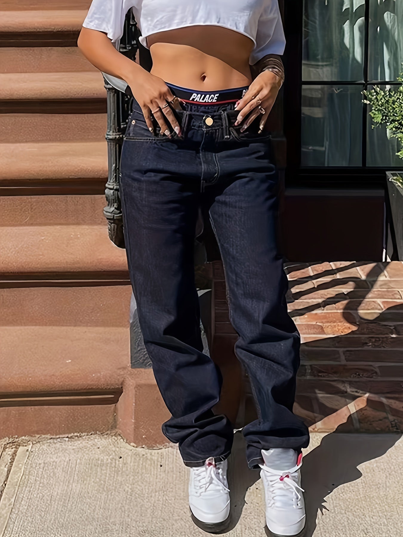 Luxe Zephyrine Fit Geplooide Jeans voor Stijlvolle Comfort