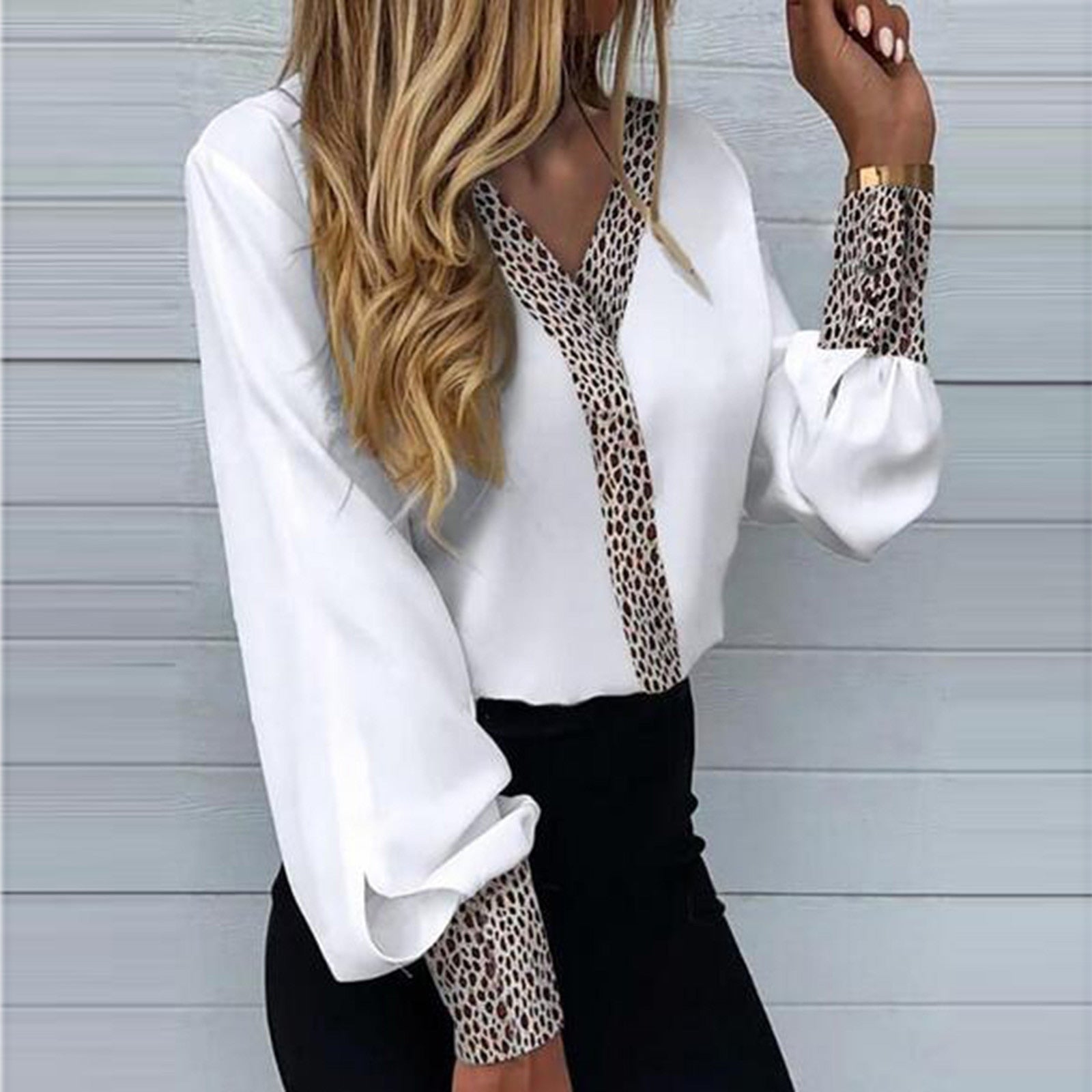 Blouse élégante à imprimé léopard - Chic élégant