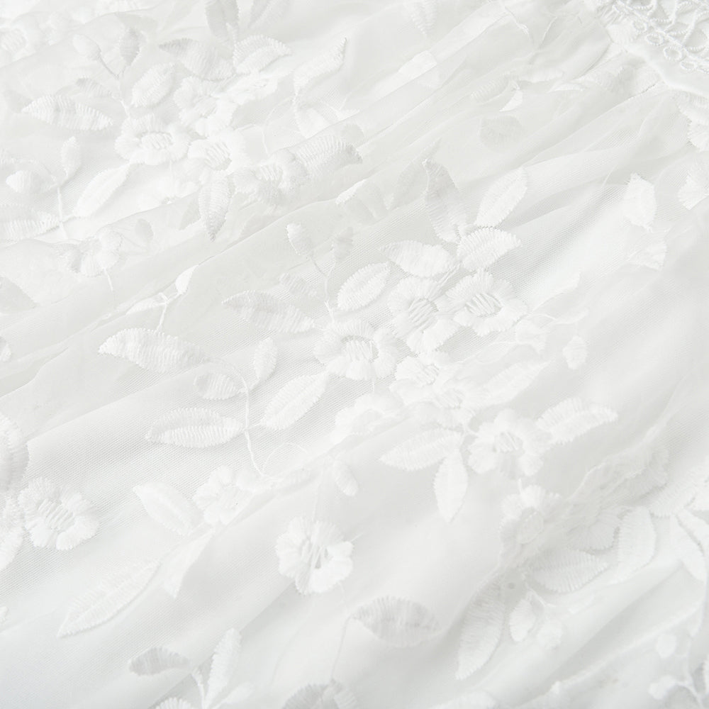 Velanora Cocktailjurk Bloemen Borduren Mesh Kant