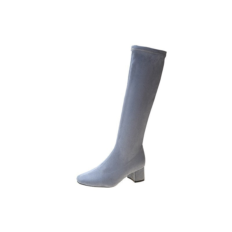 Elegante dikke hak comfortabele hoge laarzen