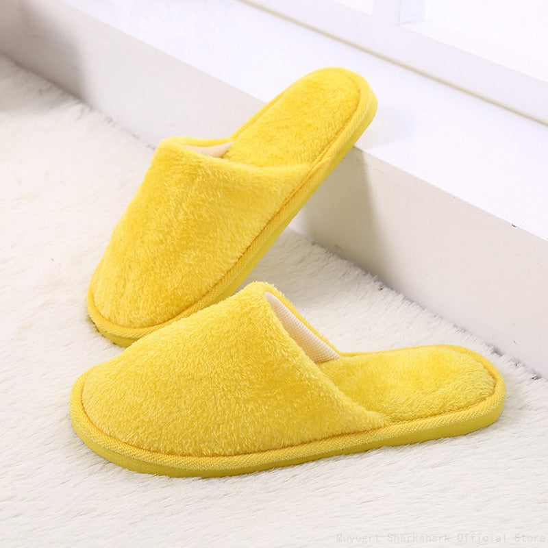 Dikke hak katoen bont comfortabele dames pantoffels