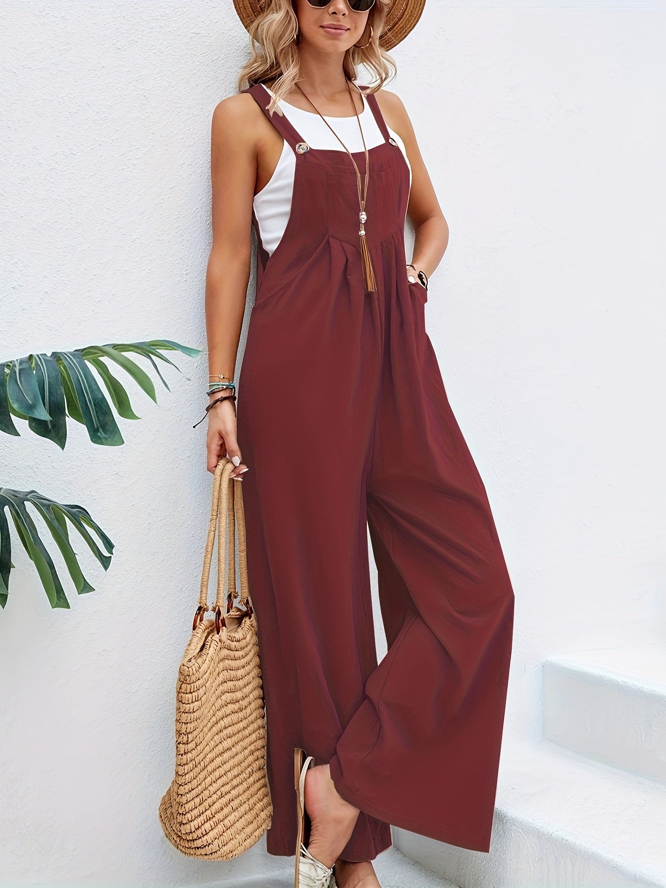 LUNA Mouwloze Boho Jumpsuit voor Zomerse Stijl