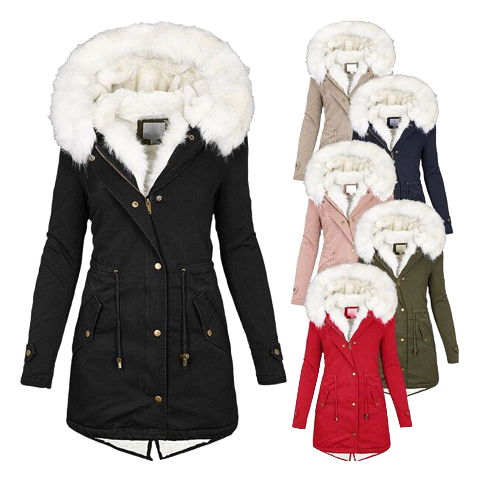 FrostGuard Luxe Giacca Invernale con Colletto in Pelliccia Vegana - Giacca Invernale Calda per Donna