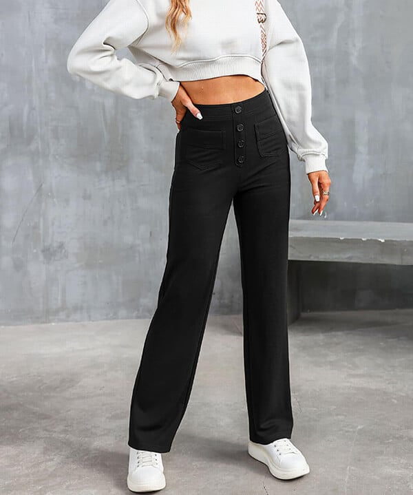 Fleur Elastische High Waisted Broek voor Flexibele Stijl
