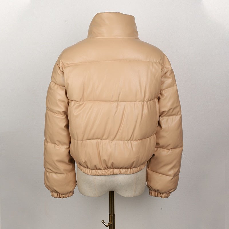 Elegante Giacca Trapuntata Chic Impermeabile in Pelle – Giacca da Donna alla Moda in Pelle Vegana
