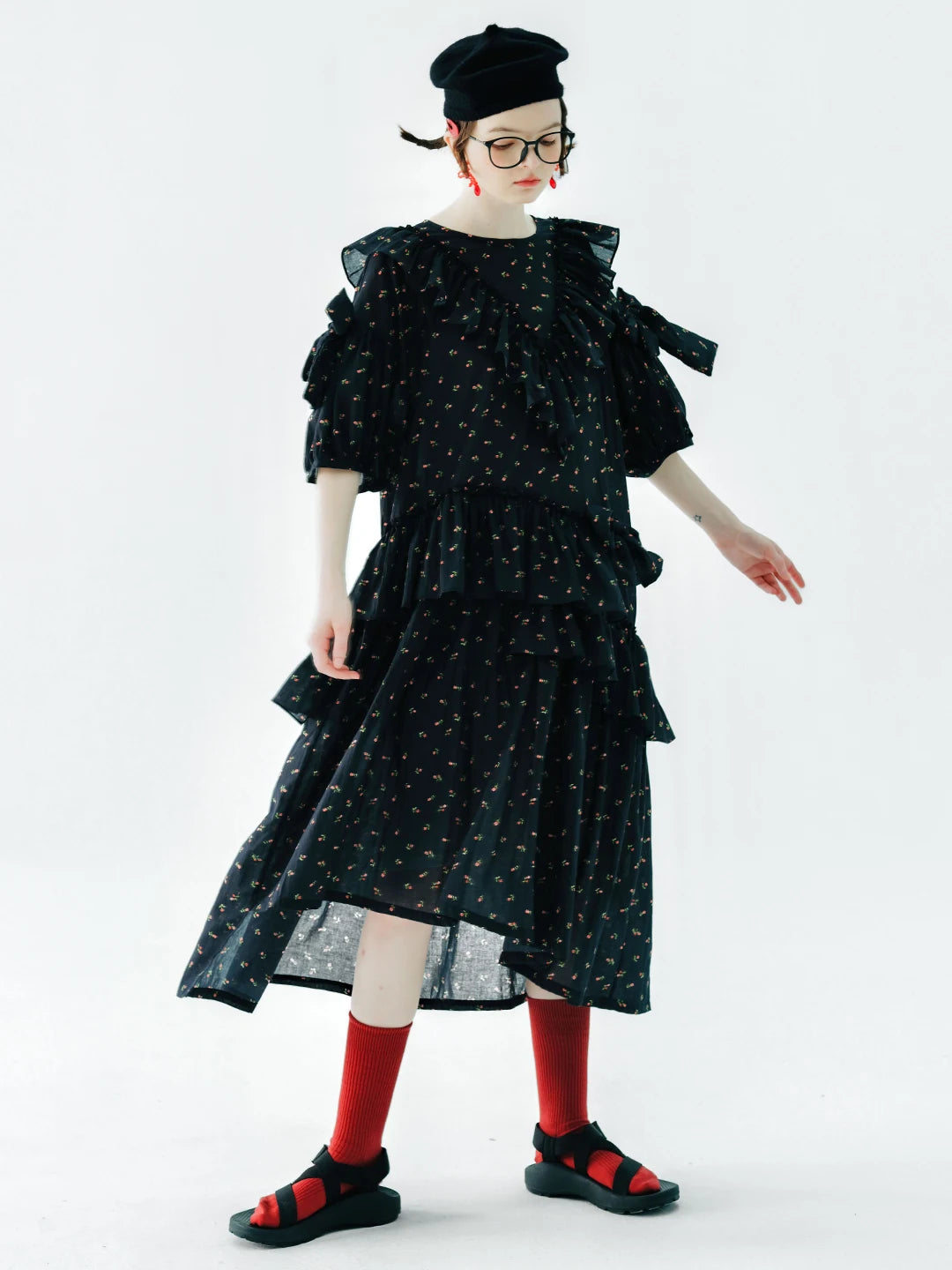 Levendige Zomerse Katoenen Bloemenjurk voor Vrolijke Vrouwen