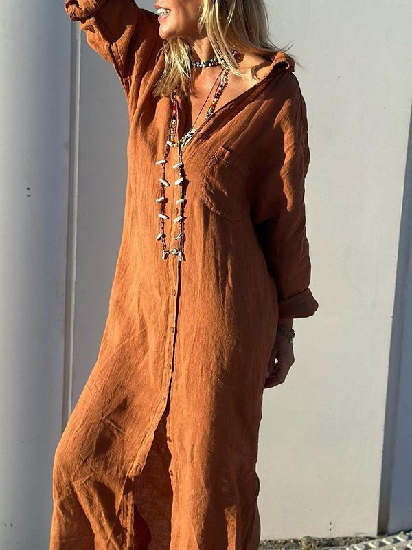 Velanora-Dames Shirtjurk in Katoen & Linnen