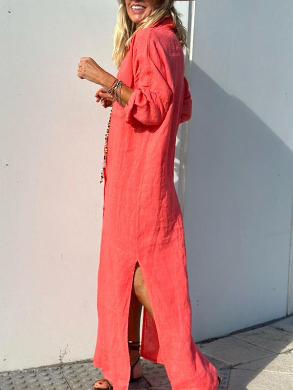 Velanora-Dames Shirtjurk in Katoen & Linnen