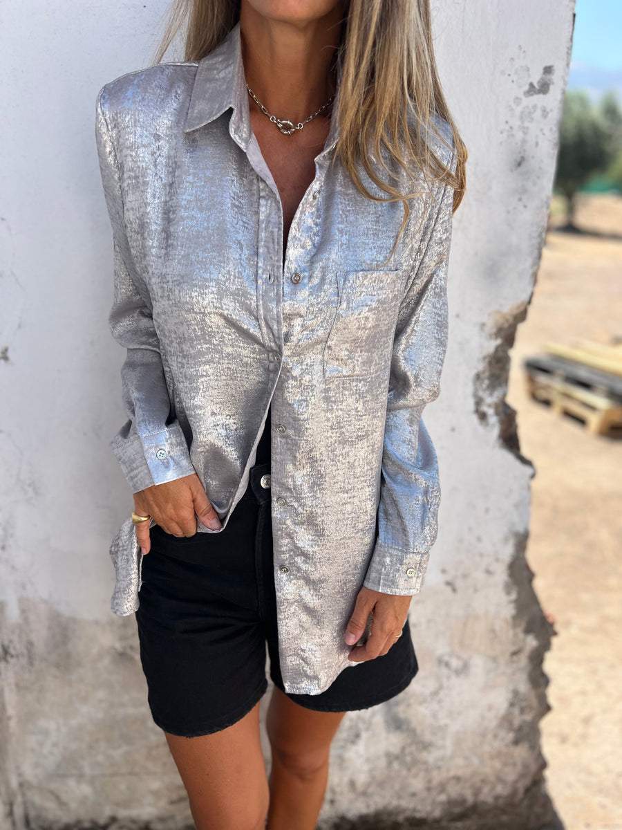 Bella Metal Blouse for Shiny Elegant Evenings