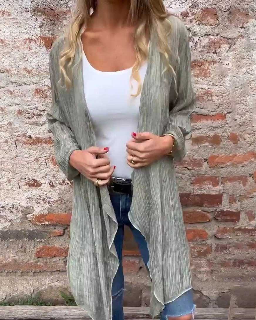 Luxura Katoen-Linnen Lange Mouwen Cardigan