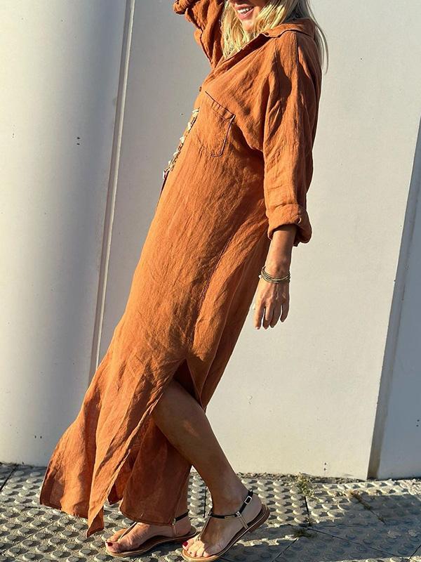 Velanora-Dames Shirtjurk in Katoen & Linnen