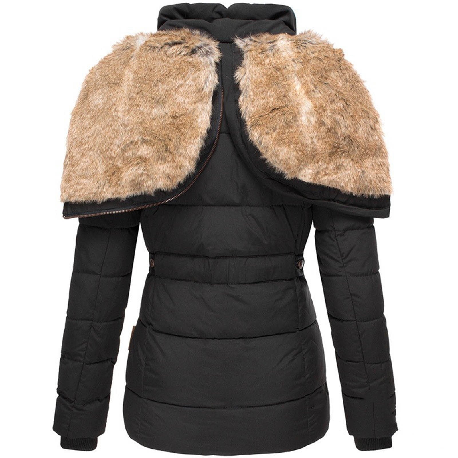 SnowCharm Luxe Giacca Invernale Foderata in Pelliccia