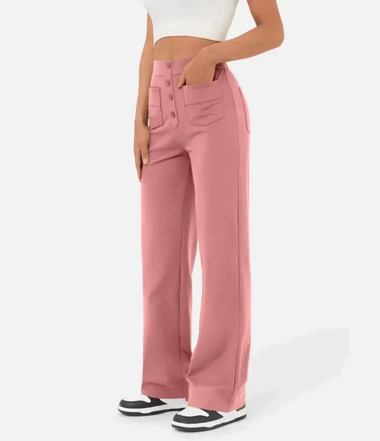 Beautiful Luna I High-Waisted Elastic Casual Pants