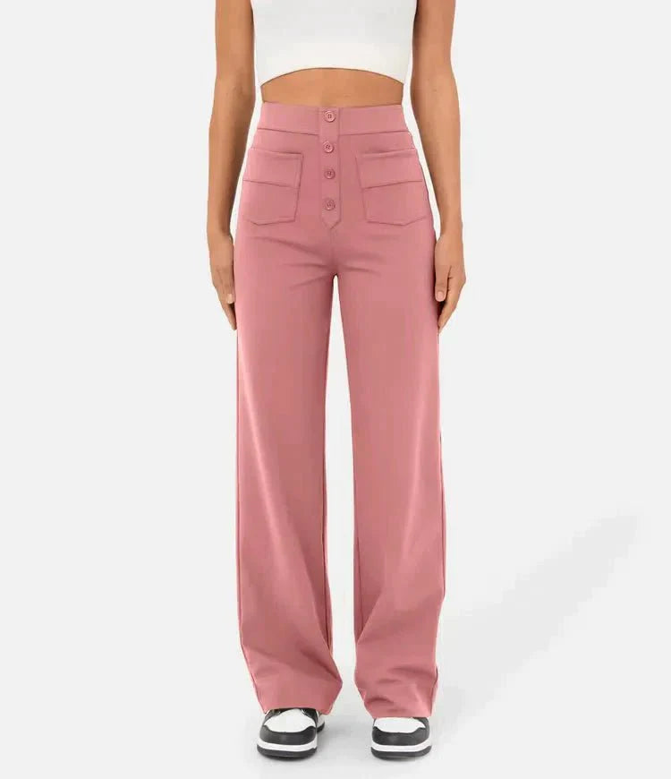 Beautiful Luna I High-Waisted Elastic Casual Pants