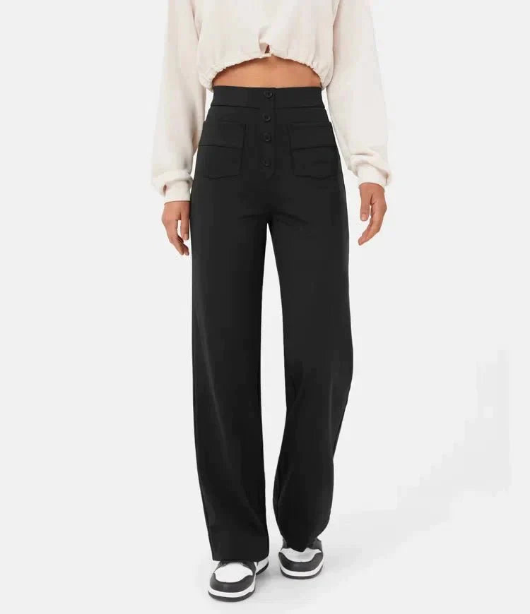 Beautiful Luna I High-Waisted Elastic Casual Pants