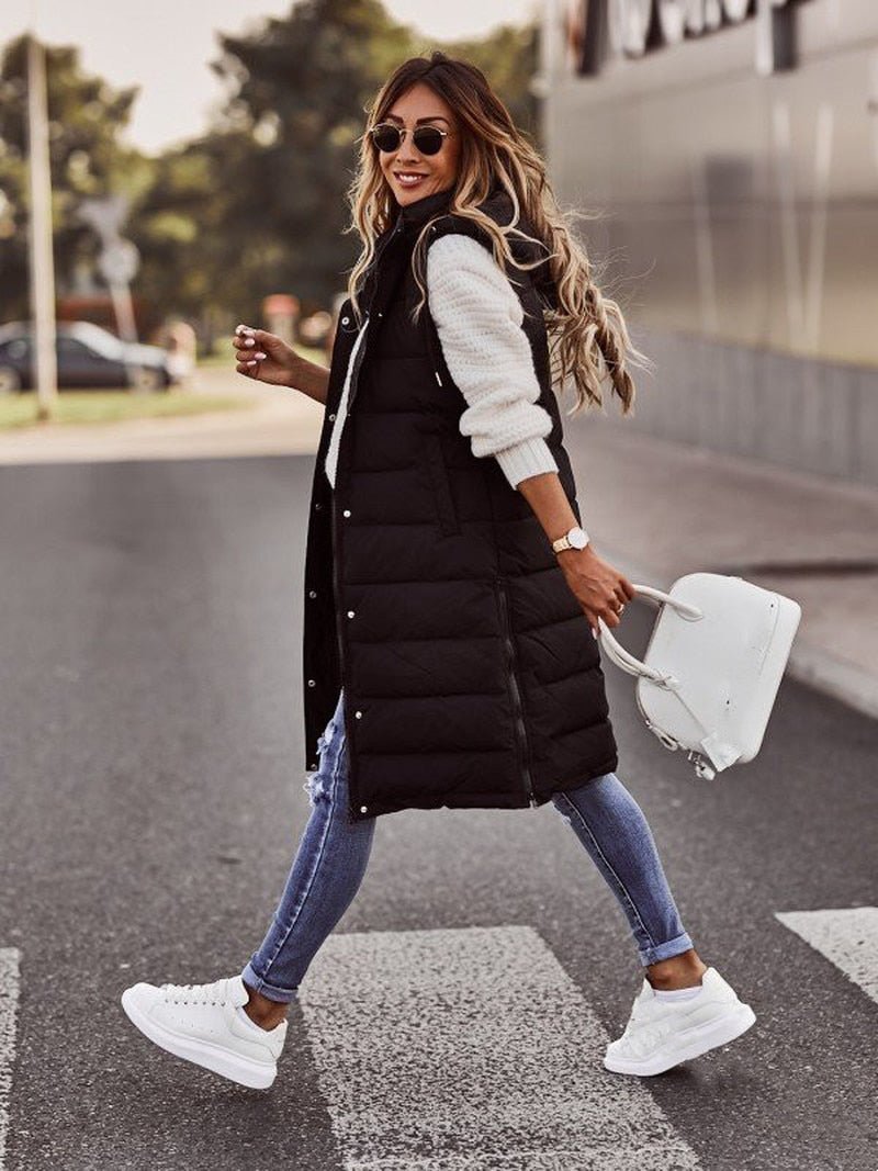 Knielange gewattete Bodywarmer für Damen von WinterGlans