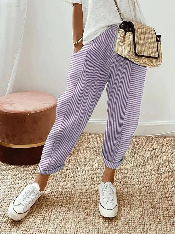 Gestreifte Baumwollhose von UrbanElegance