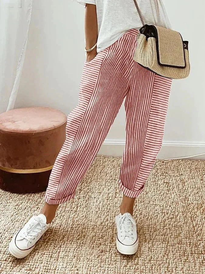 Gestreifte Baumwollhose von UrbanElegance