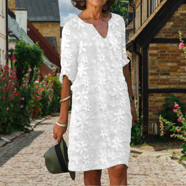 Variant image for Amber Damesjurk – Elegante V-hals, Bloemenontwerp voor Zomer-17