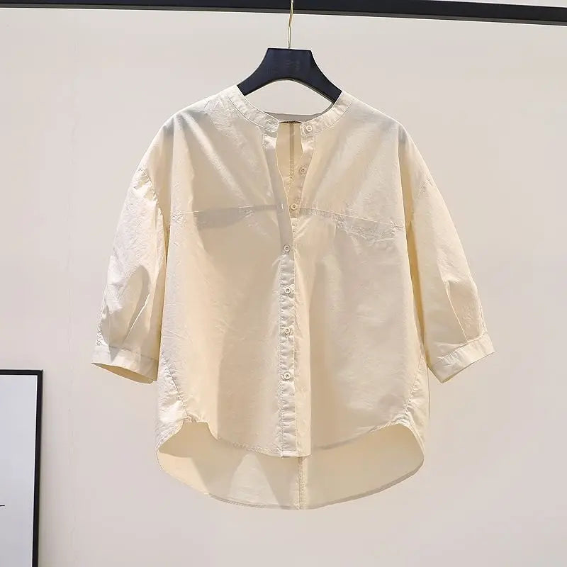 Zonvrouw's Zacht Katoenen Abrikoos Shirt voor Vrouwen