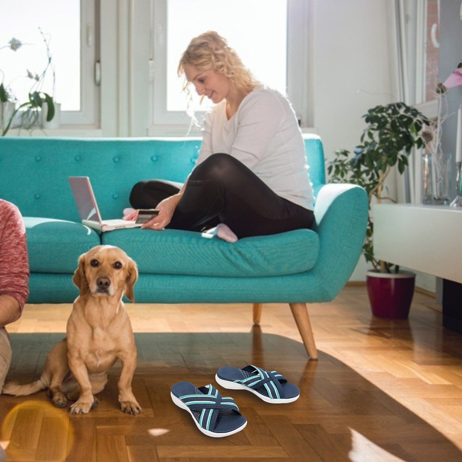 Gekruiste elastische orthopedische sandalen