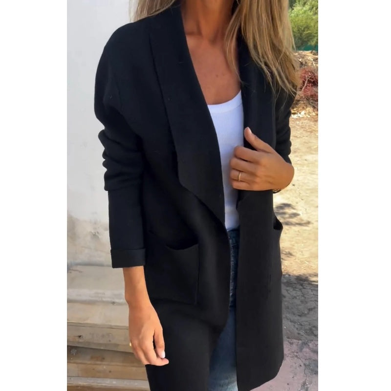 Elegante Langarmweste mit Blazerkragen
