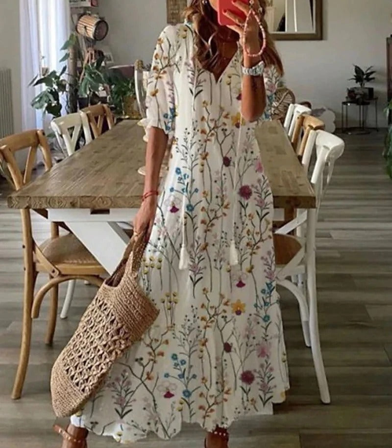 Benthe | Light Breathable Bohemian Style Maxi Dress