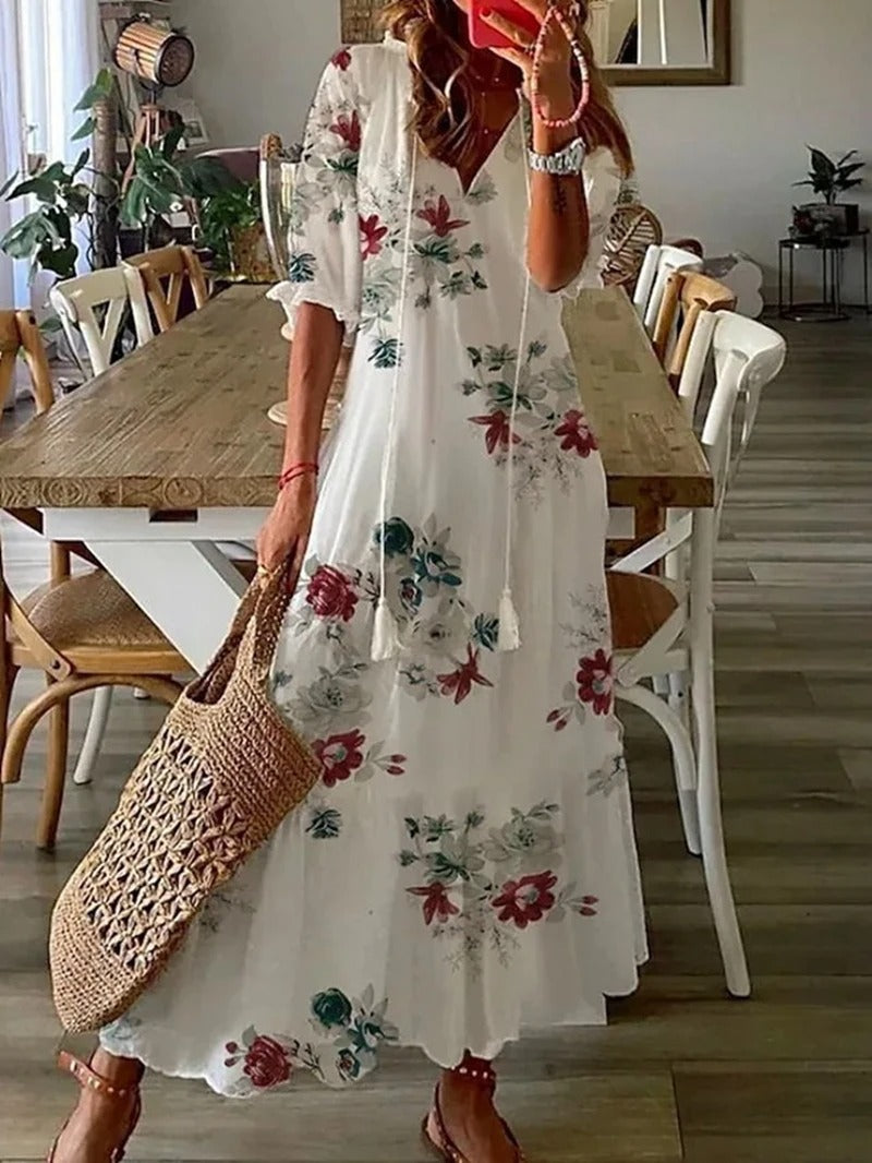 Benthe | Light Breathable Bohemian Style Maxi Dress