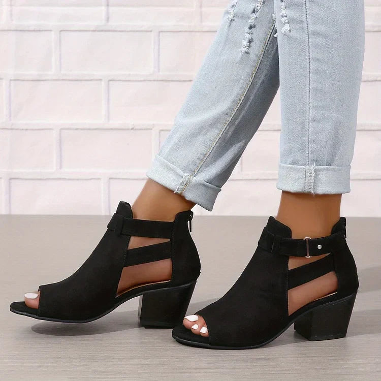 Velanora - Orthopedische Retro-Sandalen met gestapelde Hak
