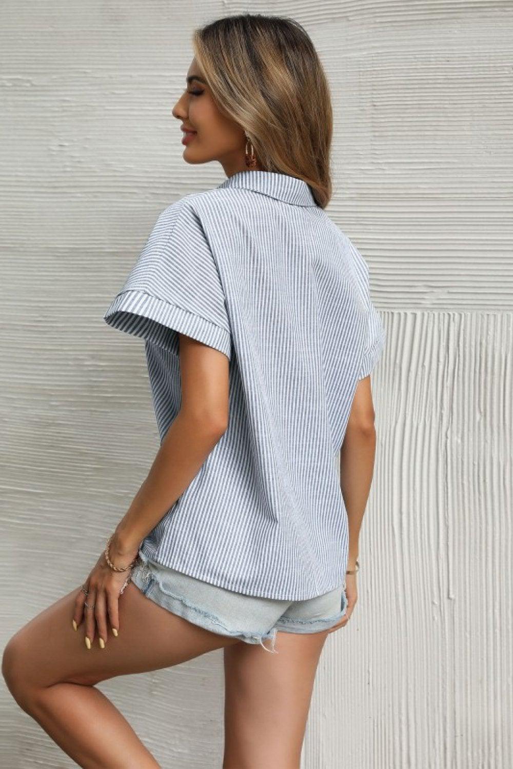 Lisa - Gestreepte Shirt met Korte Mouwen voor een Statement van Stijl
