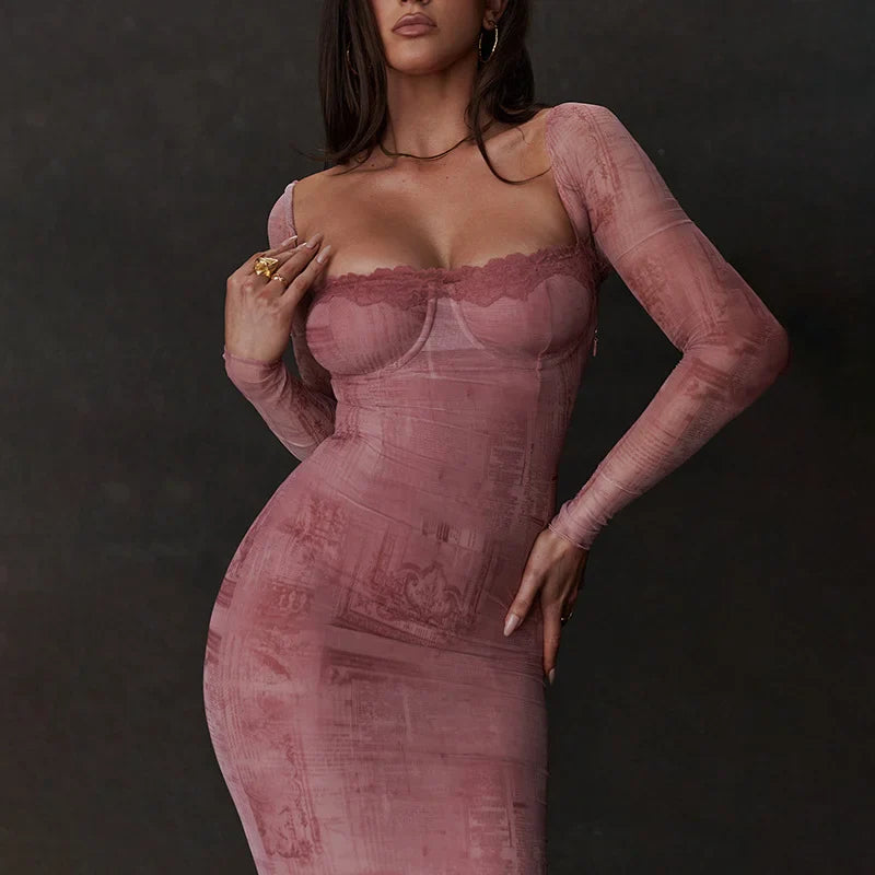 Pink | Elegant Pink Women's Dress