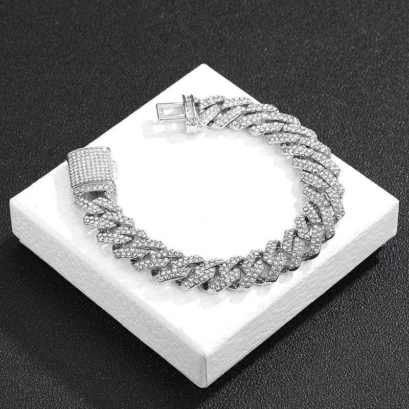UrbanSpark Herren Hip-Hop Rock Strass Massives Golf Kubanisches Armband