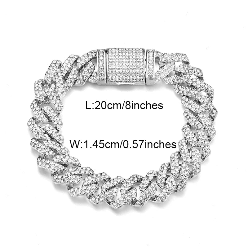 UrbanSpark Herren Hip-Hop Rock Strass Massives Golf Kubanisches Armband