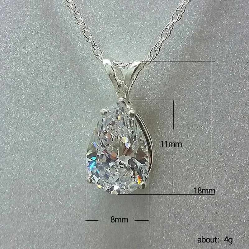 Shine of the Cross Silver Necklace with Diamond Drops
