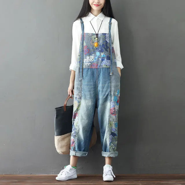 Retro Denim Jumpsuit voor Vrouwen
