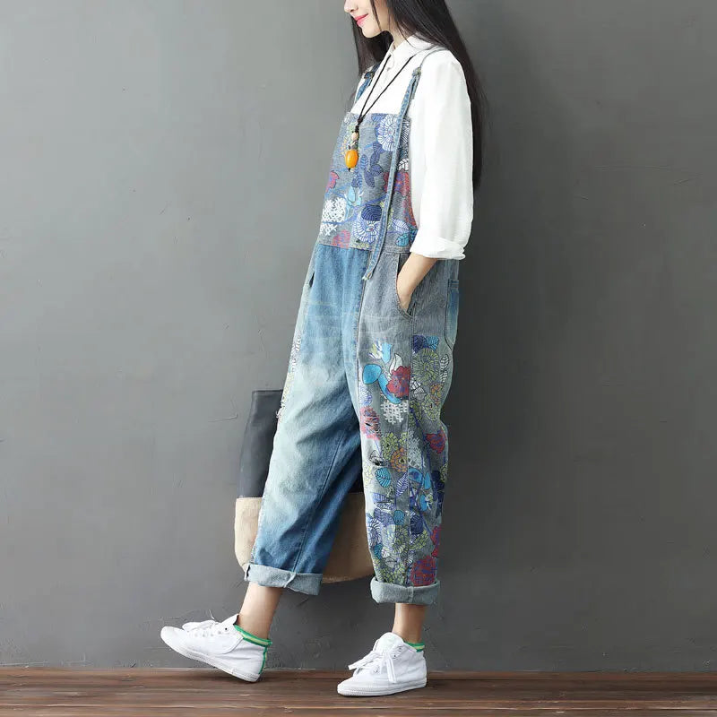 Retro Denim Jumpsuit voor Vrouwen