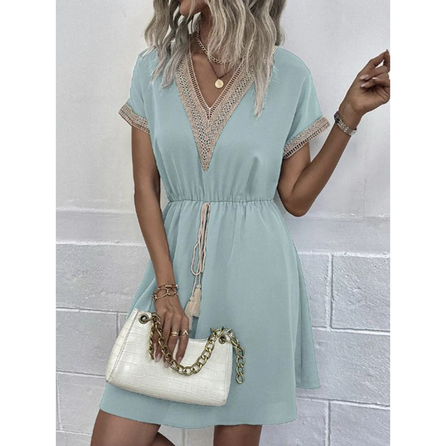 Bohemian Shine Lacci Sciolti Mini Abito