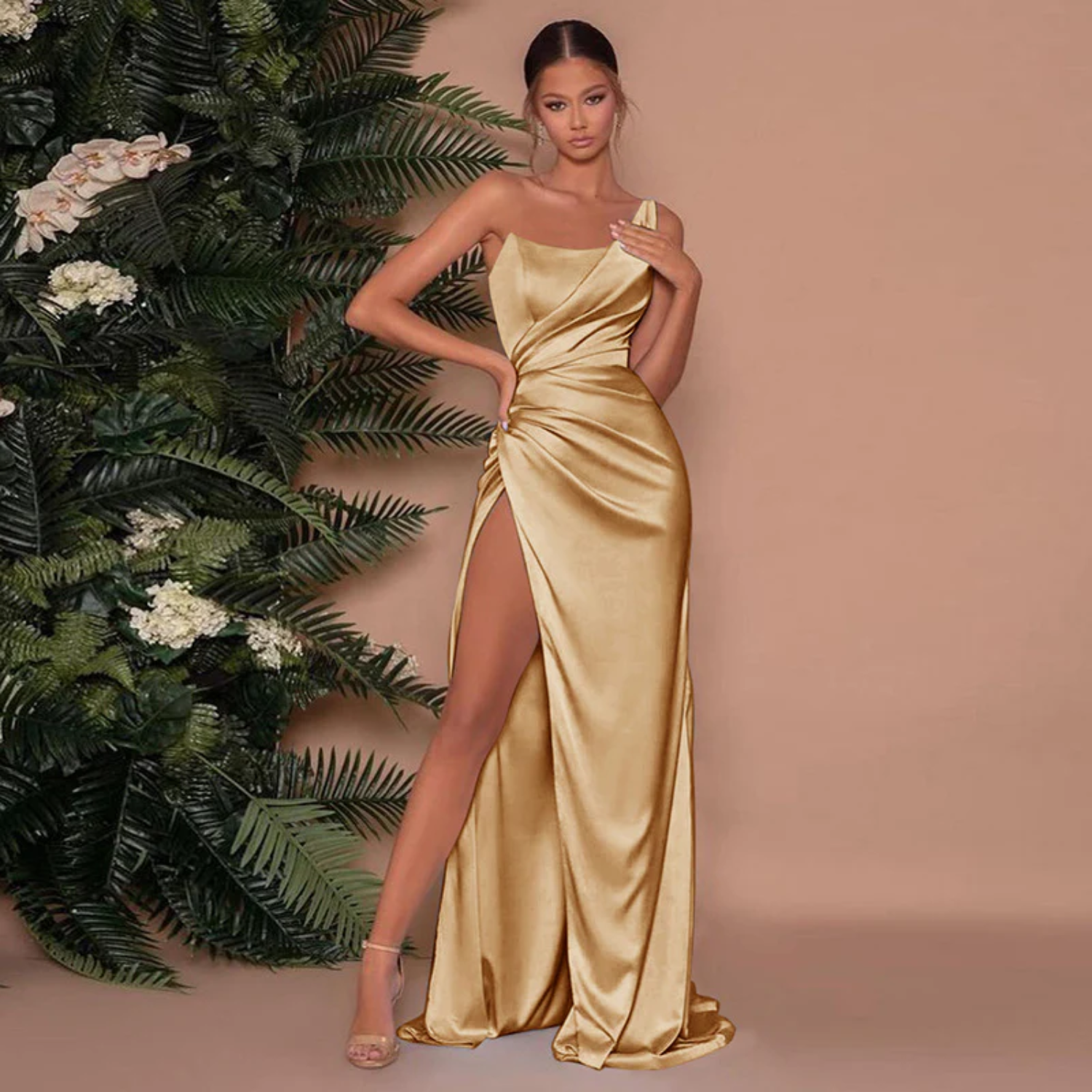 Bridget Satijnen Maxikleid| Mühelose Eleganz & Komfort