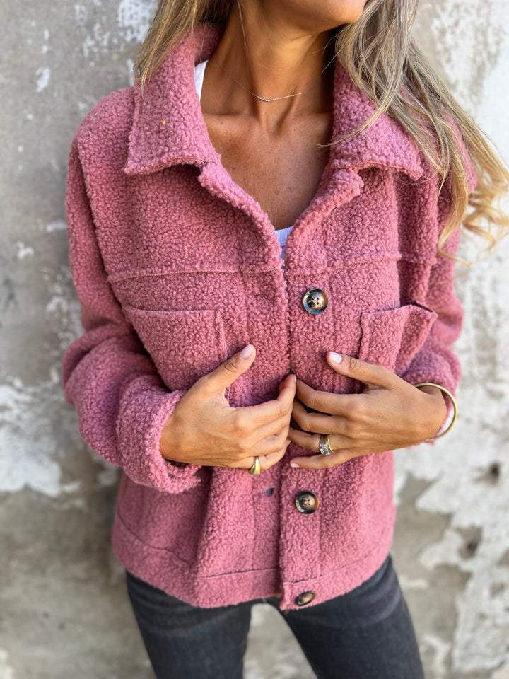 FrostGlow | Short Warm Winter Jacket of Teddy Fabric | Stylish and Comfortable for the Cold Days