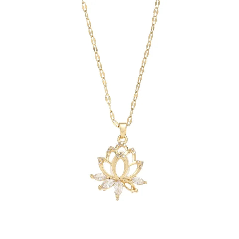 Nova 18K Gold Plating Necklace with Cat's Eye Stone and Zirconia