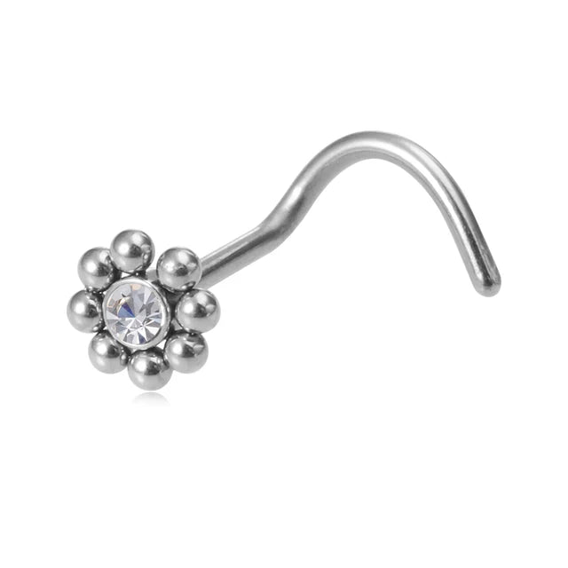 Funkelnder klarer CZ Nasenpiercing-Stecker