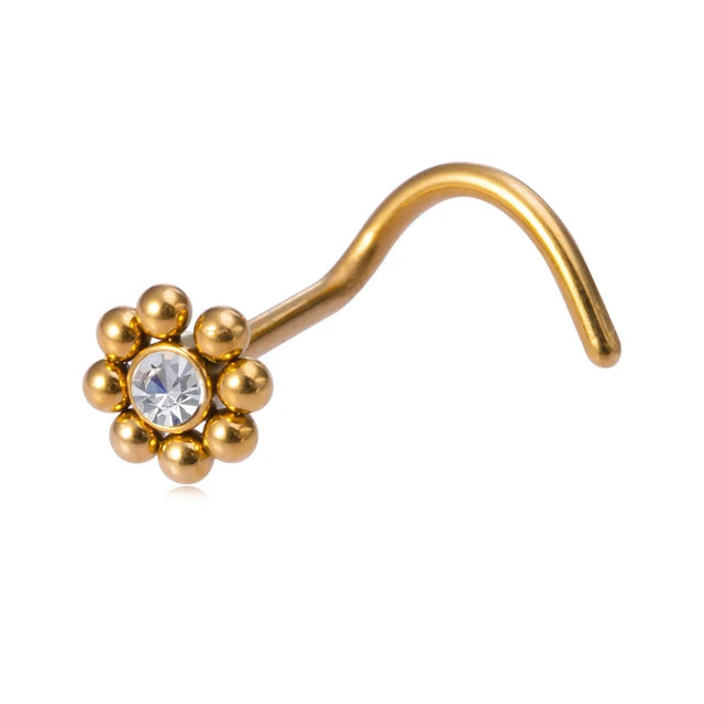 Funkelnder klarer CZ Nasenpiercing-Stecker