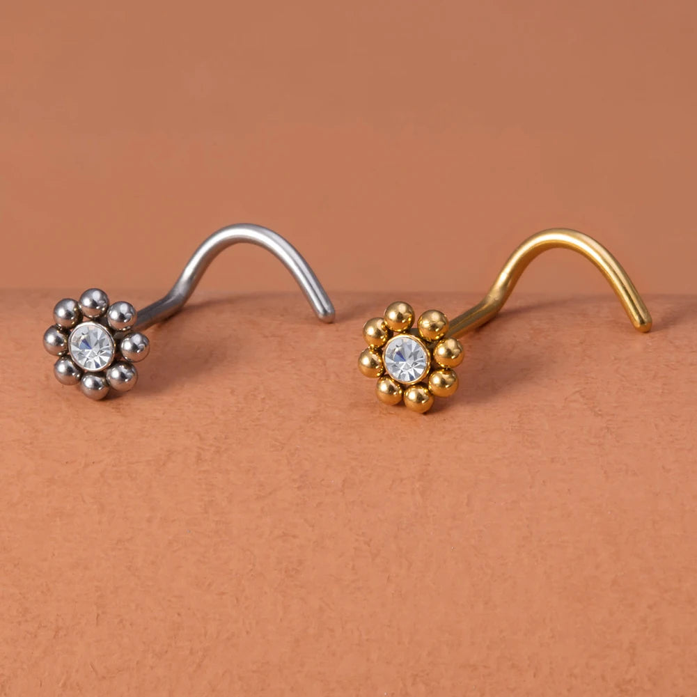 Funkelnder klarer CZ Nasenpiercing-Stecker