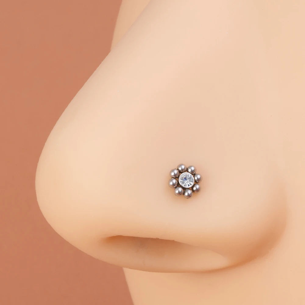 Funkelnder klarer CZ Nasenpiercing-Stecker