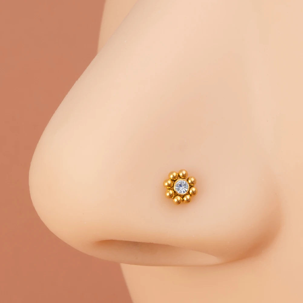 Funkelnder klarer CZ Nasenpiercing-Stecker