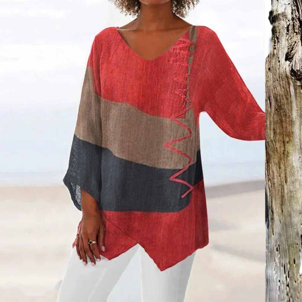 Stilvolle dreifarbige Bluse von ChicElegance