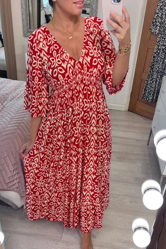 Sérène Bohemian V-hals maxi-jurk